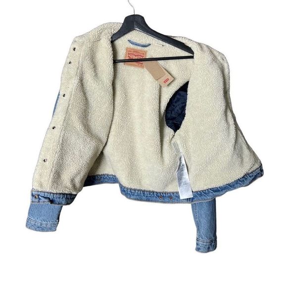 Levi’s Original Sherpa Trucker Denim Jacket Womens XL - Picture 3 of 3